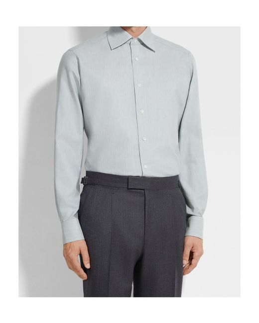 Zegna Blue Long Sleeve Shirt for men