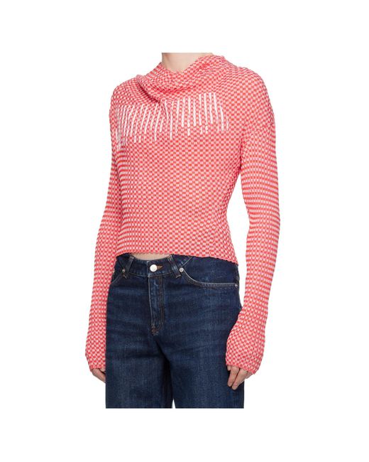 Jean Paul Gaultier Blue Gingham-Pattern Asymmetric-Collar Top for men