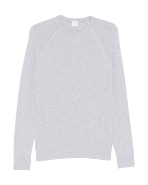 Eleventy White Round Neck Sweater for men
