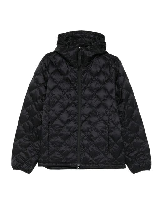 Aspesi Black Hooded Quilted Jacket for men