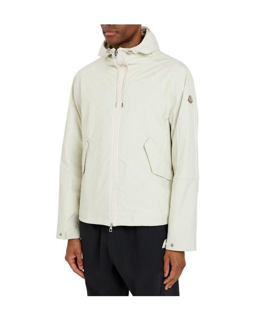 Moncler White Hooded Shell Jacket for men