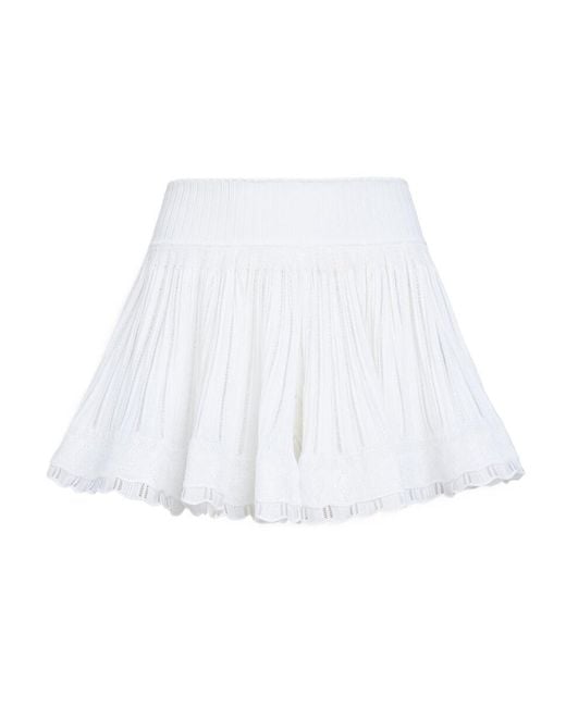Alaïa White Alaïa Shiny Crinoline Shorts