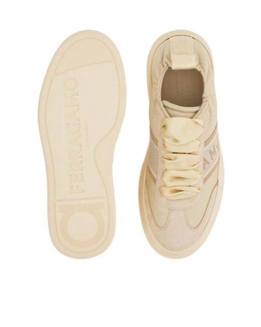 Ferragamo Natural Wedge Sneaker