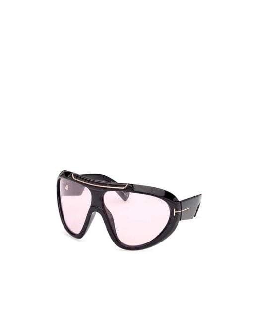 Tom Ford White Eyewear Shield Frame Sunglasses for men