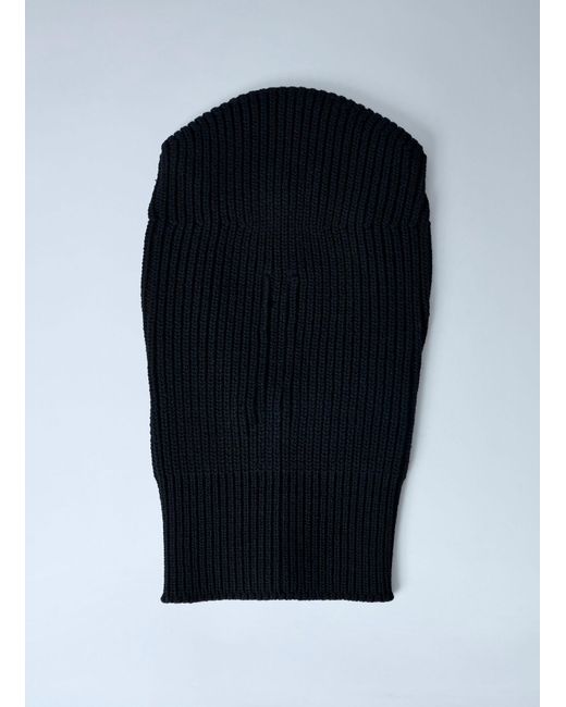 Rick Owens Blue Ribbed Knit Balaclava