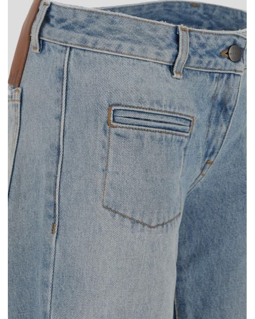 Palm Angels Blue Distressed Flared Jeans