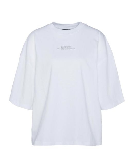 Barbour White Franchesca Logo T-Shirt