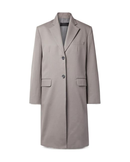 Nili Lotan Gray Glenn Button-Down Coat