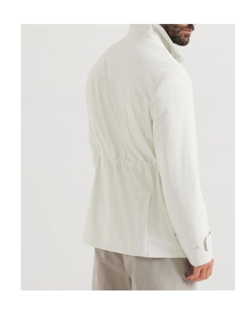 Brunello Cucinelli White Water-Resistant Field Jacket for men