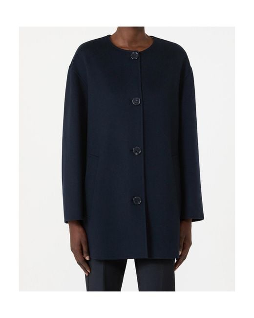 Max Mara Blue Long-Sleeved Coat