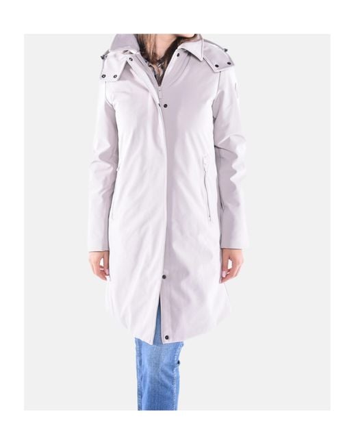 Woolrich White Logo Patch Hooded Parka
