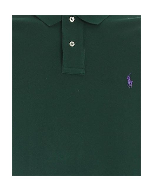 Polo Ralph Lauren Green Logo Embroidered Short-Sleeved Polo Shirt for men