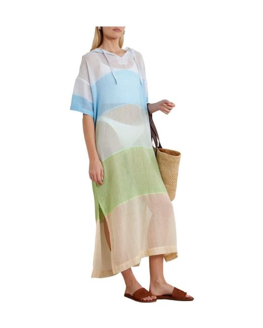 Lemlem Blue Striped Cotton-Blend Dress