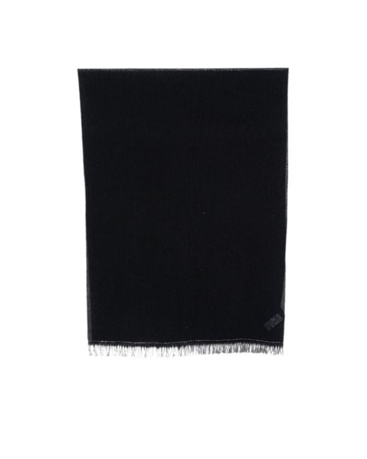 Fabiana Filippi Black Fringe-Trim Scarf