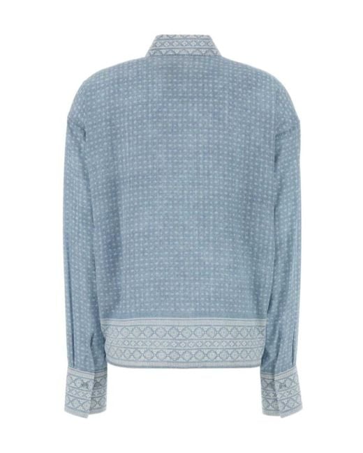 Ermanno Scervino Blue Geometric Print Shirt