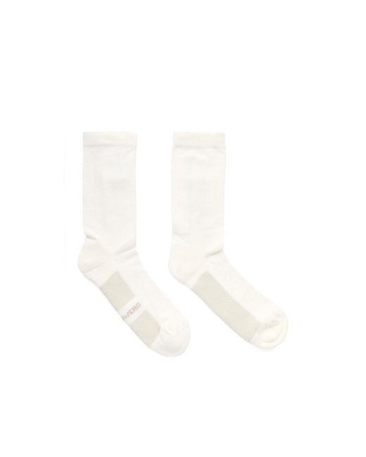 Rick Owens White Glitter Ribbed Socks for men