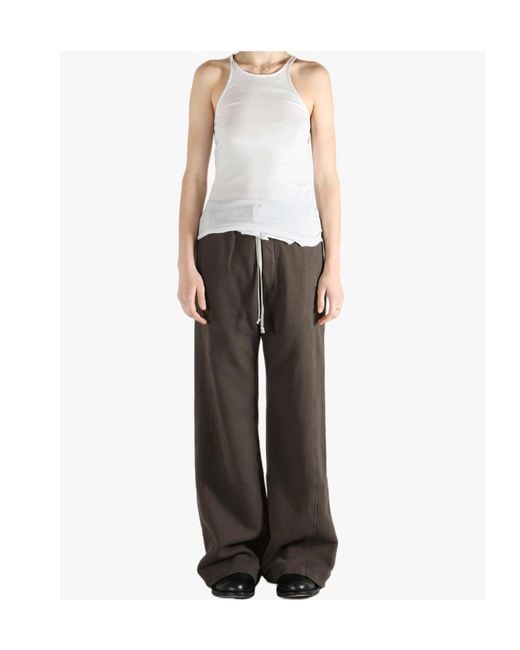 Rick Owens White Racer Back Tank Top