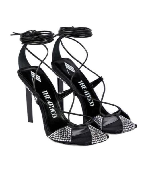 The Attico Black Adele Embellished Sandals
