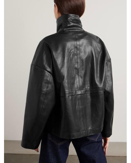 Nour Hammour Black Park Leather Jacket