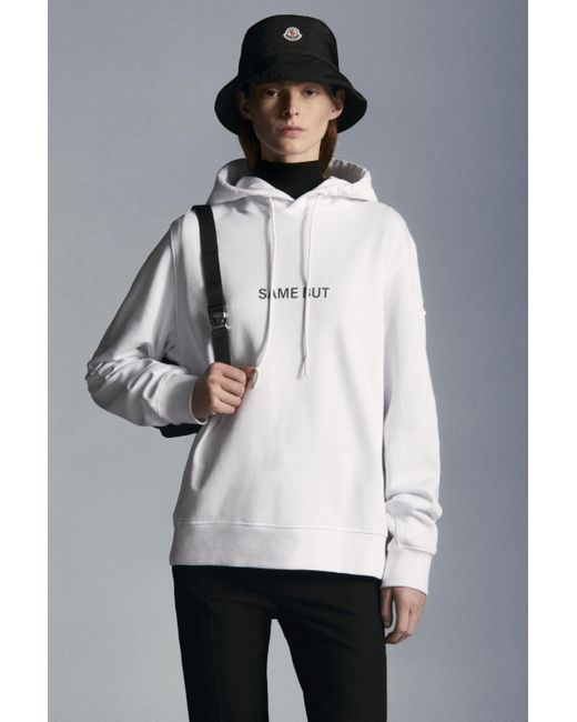 Moncler Gray Slogan-Print Hoodie