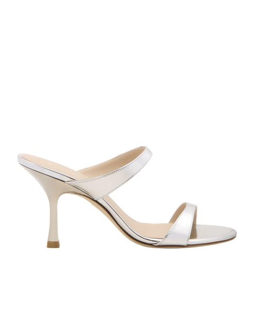 Stuart Weitzman White Nudist Slide 85
