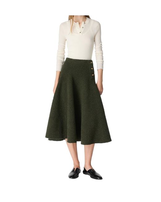 Bottega Veneta Natural Wool Bouclé Skirt