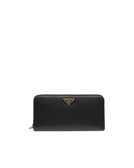 Prada Black Logo Patch Wallet