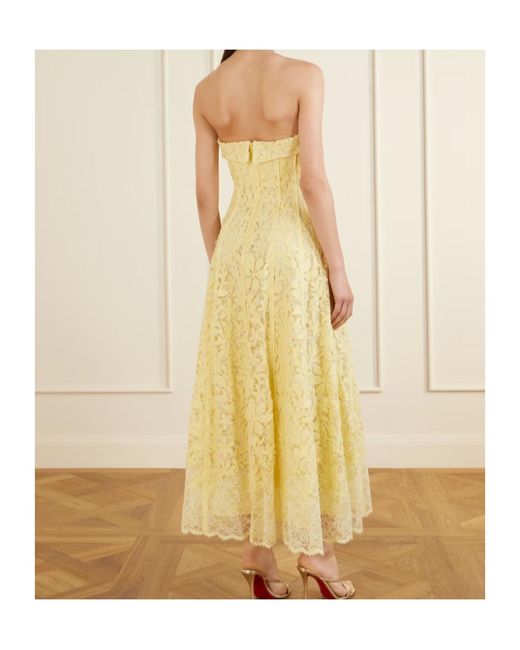 Jonathan Simkhai Yellow Imogen Cotton-Lace Midi Dress