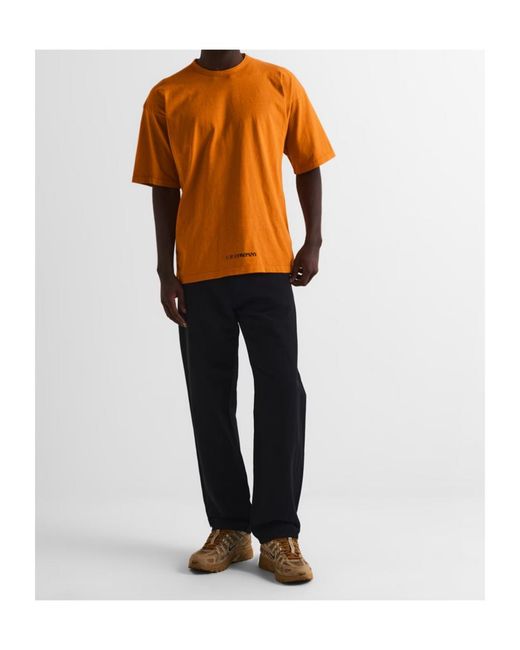 C P Company Orange Logo Crew Neck T-Shirt for men