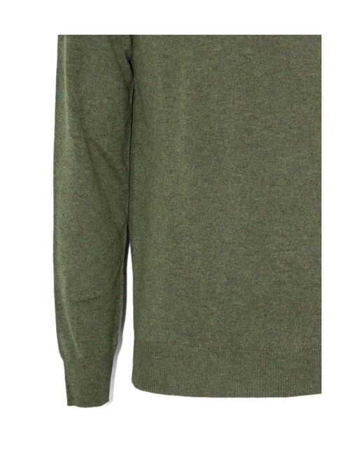 Kangra Cashmere Green Kangra Crew Neck Slim Fit Sweater for men