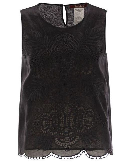 Max Mara Black Studio Efeso Embroidered Sleeveless Top