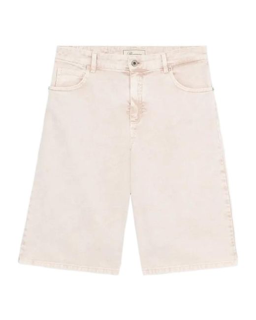 Blumarine White Denim Shorts With Belt Loops