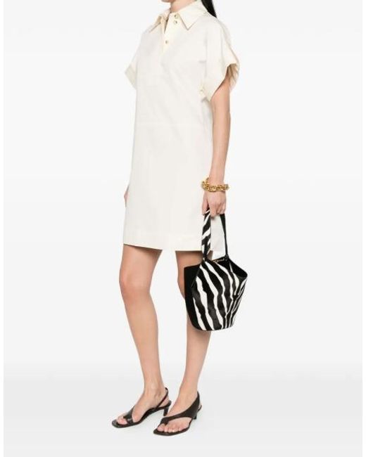Joseph White Collared Short-Sleeve Mini Dress