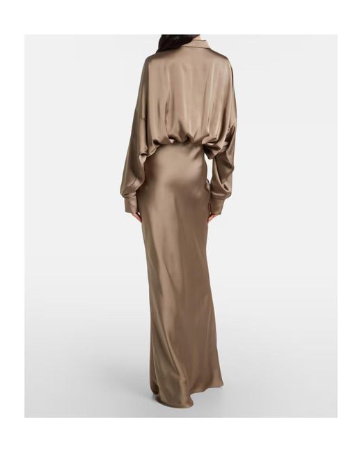Norma Kamali Natural Long-Sleeved Gown