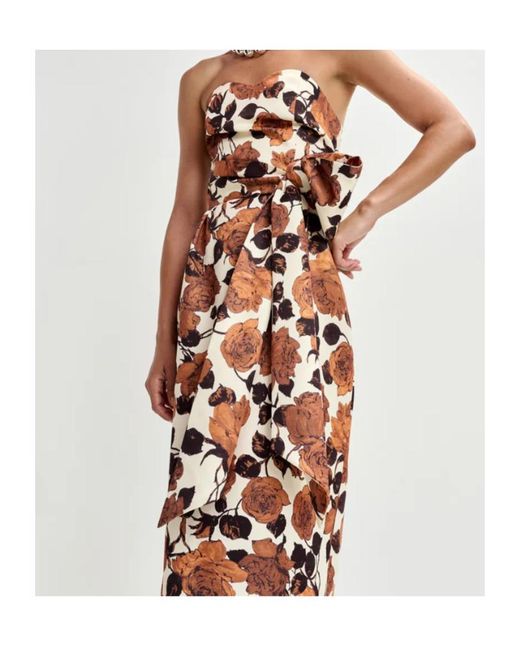 Essentiel Antwerp White Juror Floral Strapless Dress