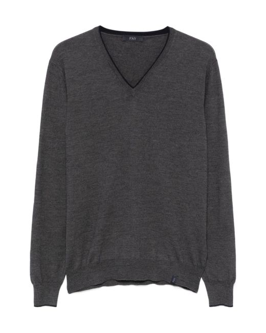 Fay Black Long-Sleeved Sweater for men