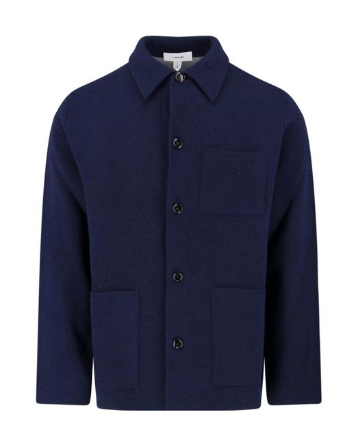 Lardini Blue Long-Sleeved Buttoned Jacket for men