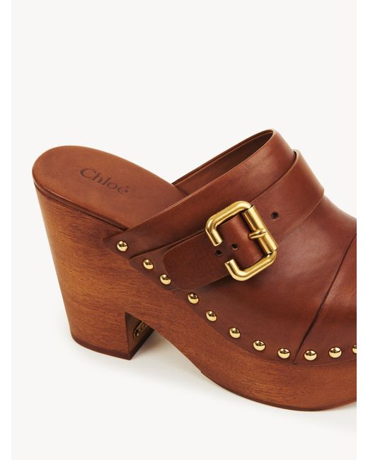Chloé Brown Chloé Jeannette Wedge Clogs