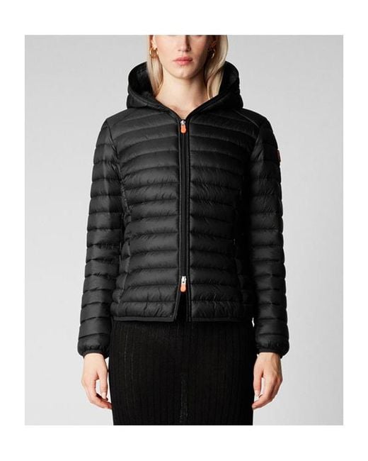 Save The Duck Black Daisy Hooded Puffer Jacket