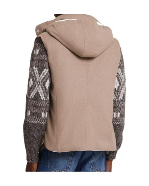 Brunello Cucinelli Natural Wool Down Vest for men