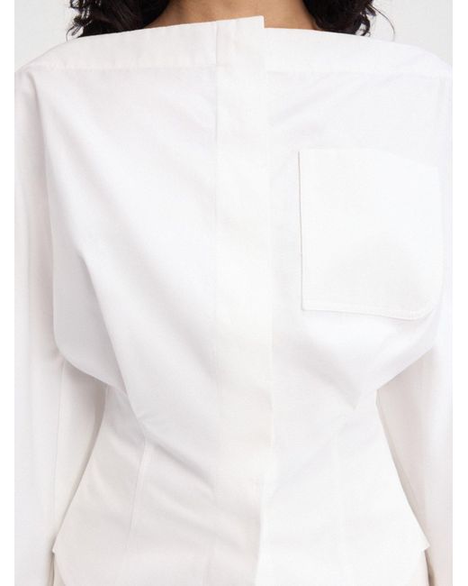 Jacquemus White La Chemise Barco Boat Neck Shirt