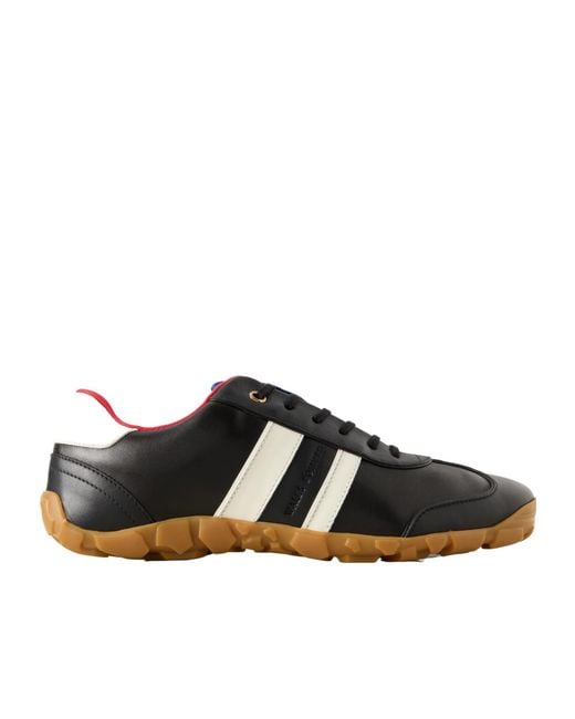 Wales Bonner Black Striped Lace-Up Sneakers