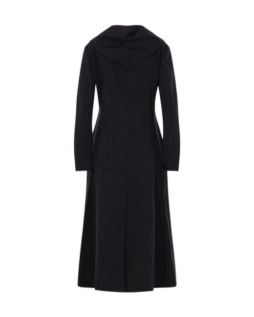 Yohji Yamamoto Black Hooded Zip Coat