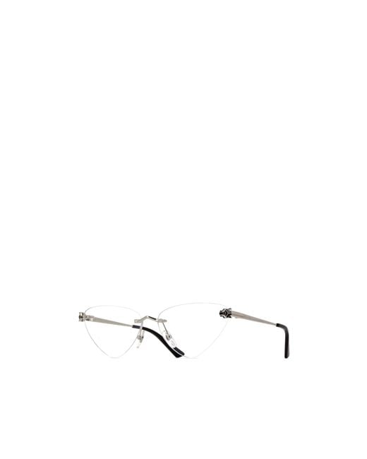 Cartier White Cat-Eye Frame Glasses