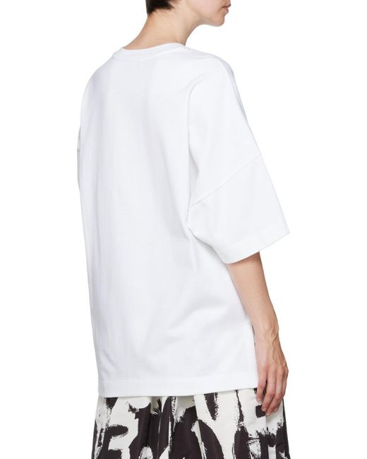 McQueen White Logo Printed Crewneck T-Shirt