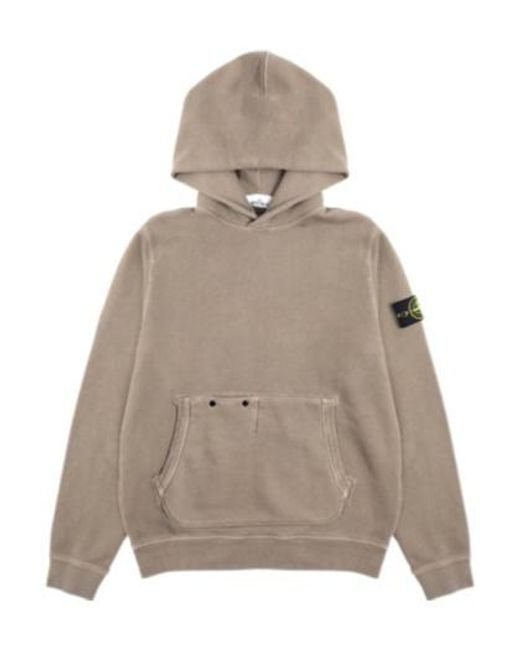 Stone Island Gray Long-Sleeved Compass Patch Hoodie for men
