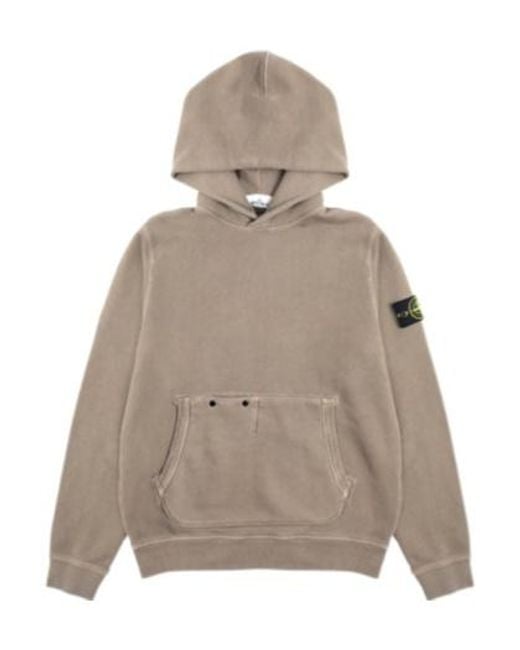 Stone Island Gray Long-Sleeved Compass Patch Hoodie for men