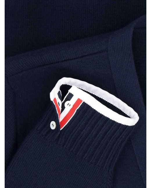Thom Browne Blue 4-Bar Stripe Cardigan for men
