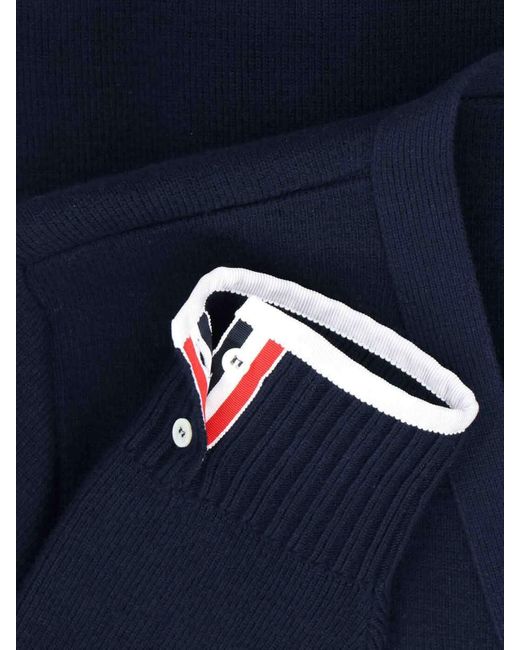 Thom Browne Blue Single-Breasted Cardigan for men