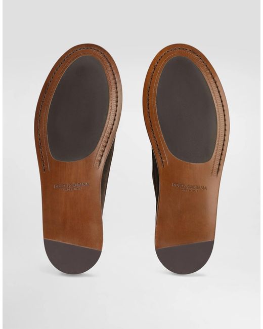 Dolce & Gabbana Brown Dolce Gabbana Round Toe Lace-Up Derby Shoes for men